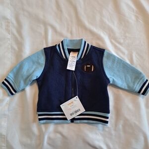 Gymboree 5-9 lbs NWT blue zip up